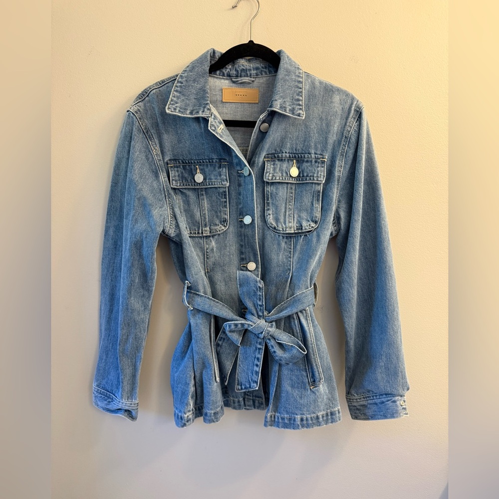 Blank NYC Light Blue Denim Tie-Waist Jacket